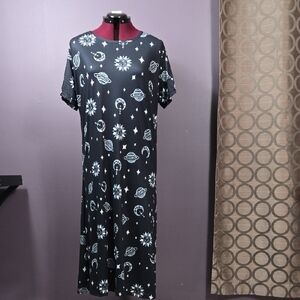 Black Celestial Print Dress